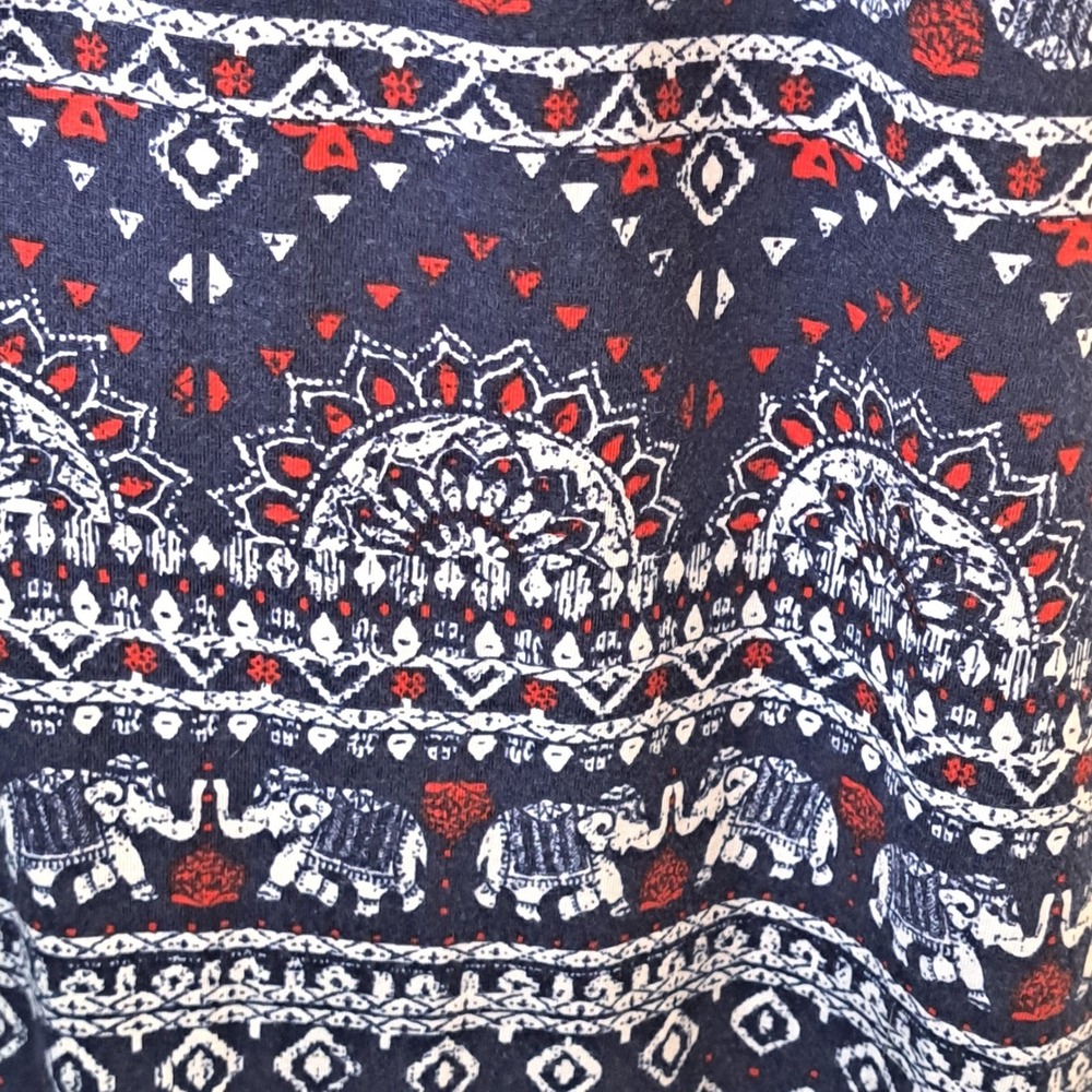 No Boundaries Womens XXL Boho Elephant Print Crochet Lace Racerback Mini Dress - Picture 11 of 11